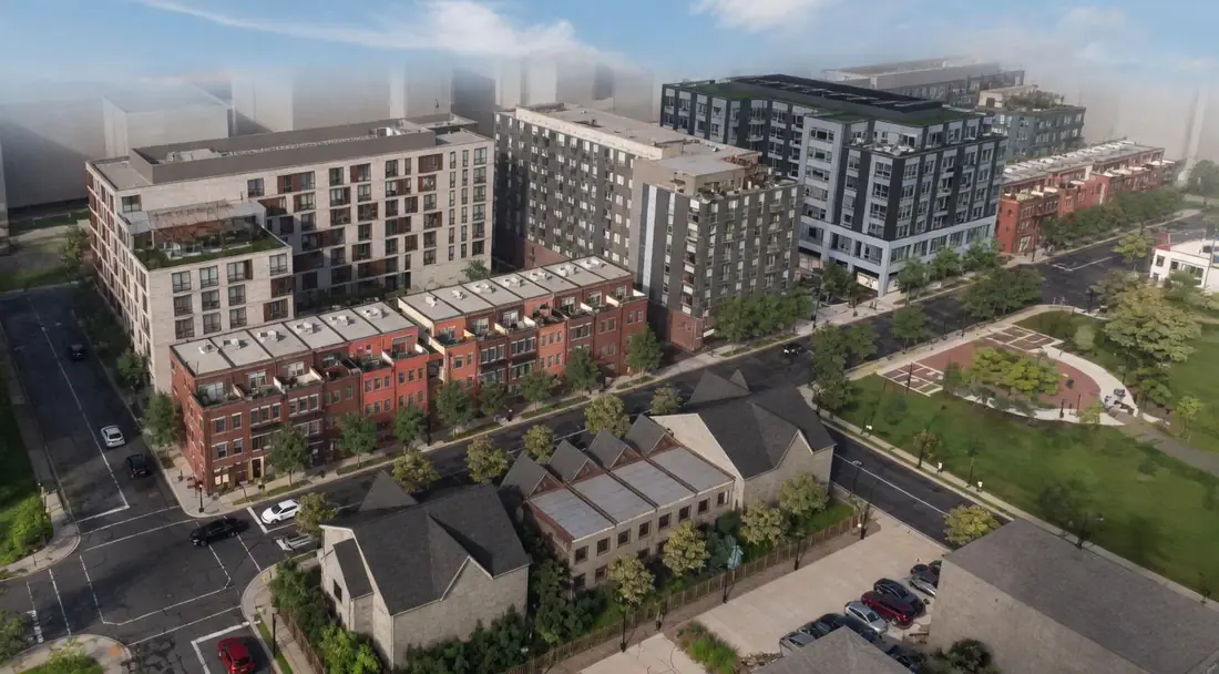 Master plan rendering for Parkside Parcels 9A and 9B, Washington DC